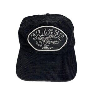 Seager Western Wear Black Corduroy Hat SnapBack